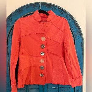 Neon Buddha Orange Jacket with Unique Buttons